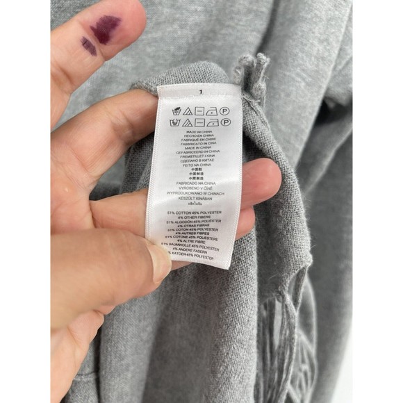 Michael Kors Womans Gray Long Sleeve Cowl Neck Fringe Hem Boho Tunic Sweater S - Picture 4 of 7